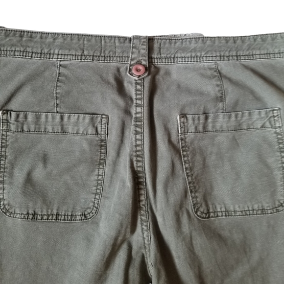 Anthropologie The Wanderer Floral Beaded Olive Green Utility Cargo Pants size 32 - Picture 6 of 10